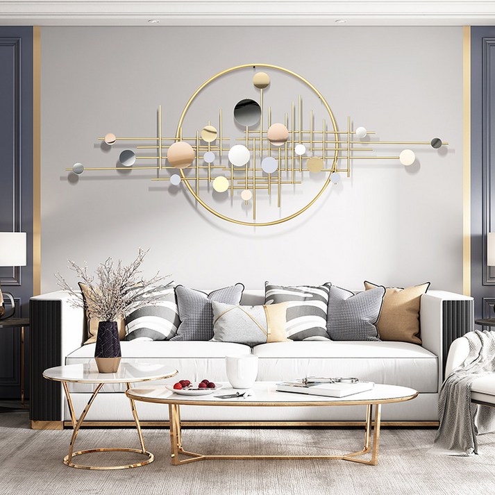 철제 벽장식 대형 거실 인테리어 오브제 장식품 레스토랑 골드