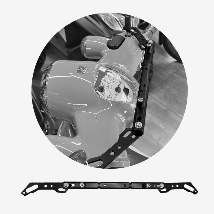 18년-25년 혼다 슈퍼커브110 맥스바 핸들 스트럿바 크로스바 거치대, 1개, 블랙(Black)