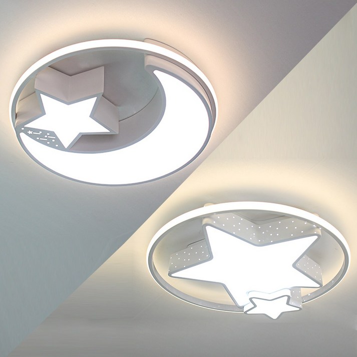 예스케이라이팅 LED방등 투스타 문스타 50W 키즈방등 아이방등 어린이방등 키즈카페 어린이병원 별조명 달조명 천장등실링라이트