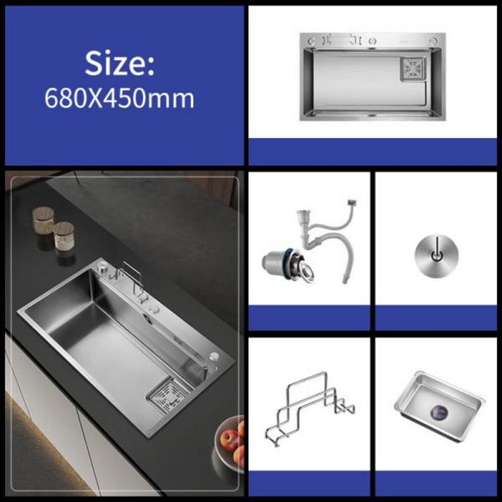 304 스테인레스 스틸 대형 싱글 슬롯 주방 싱크대 접시 야채 세면대 그릇 Udermount 탑 마운트 드레인 액세