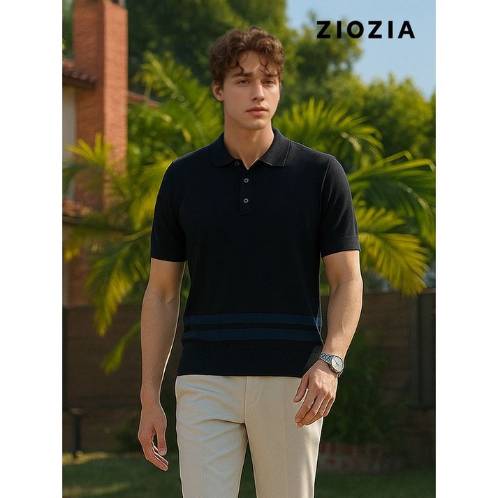 지오지아 여름 비즈니스룩 완성 반팔 셔츠   카라 니트 티셔츠 8종 균일가