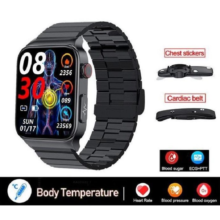 무통 무채혈 혈당측정 당뇨측정 스마트 워치 ECG PPG 심박수 건강 스포츠 Smartwatch 혈압 2023 새로운, C Steel Black B 무통 무채혈 혈당측정 당뇨측정 스마트 워치 ECG PPG 심박수 건강 스포츠 Smartwatch 혈압 2023 새로운, C Steel Black B
