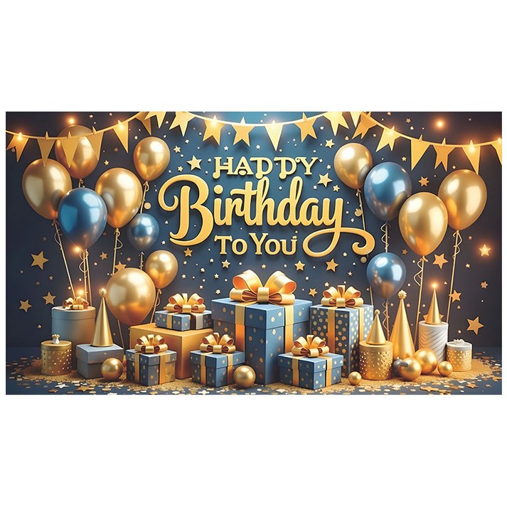 Happy Birthday 생일파티현수막 포토존 데코 180110cm  대형 3D 입체 파티배너