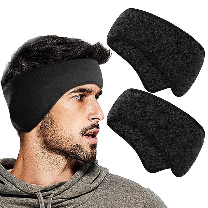 2개세트 스포츠 밴딩 귀마개방한용 축구 스키 낚시 러닝 라이딩 헤드밴드, 1개, 방한귀마개 블랙네이비