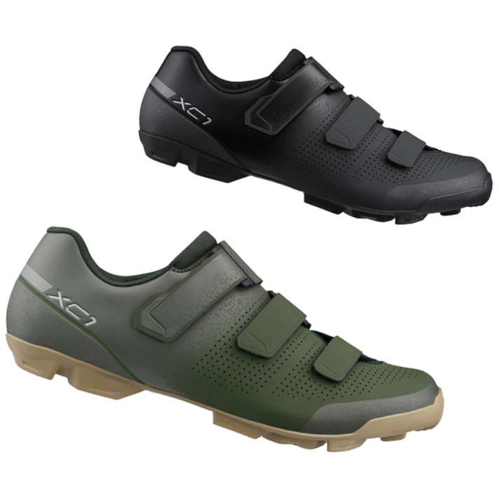 시마노 SHXC102 자전거 클릿 슈즈 남성용SPD MTB 클리트 호환 인문용 자전거용 신발SHXC1 블랙 올리브, EU 41,  블랙 