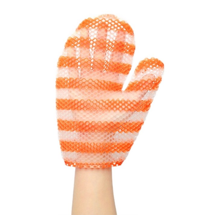 비톡톡 와우글러브 반영구 샤워타올, 1개, 오렌지