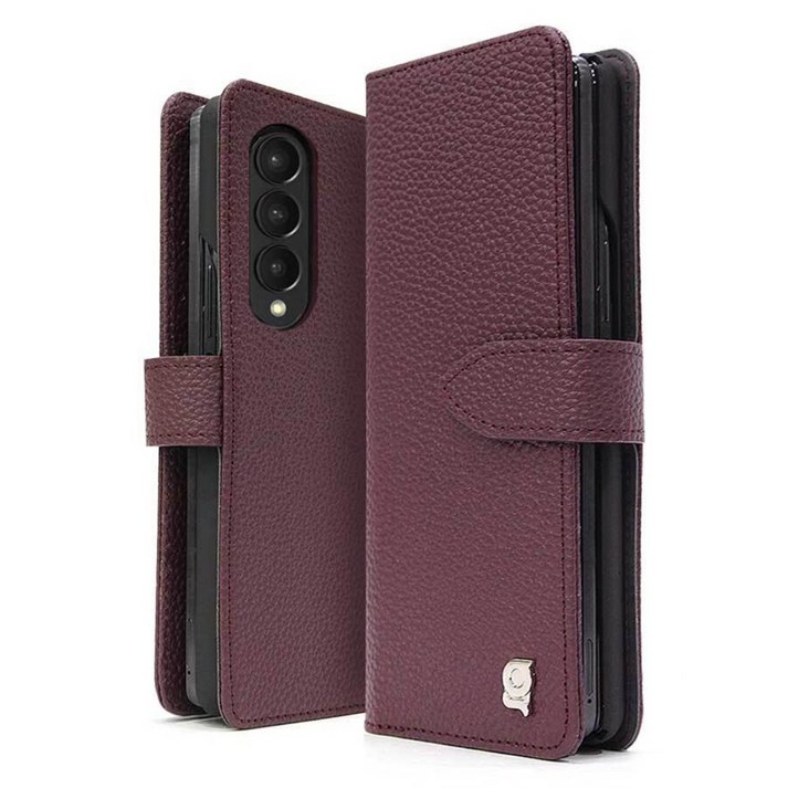 카투소 오플 Fold 갤럭시 Z폴드4 SM F936 다이어리 카드수납 천연 소가죽 폰케이스