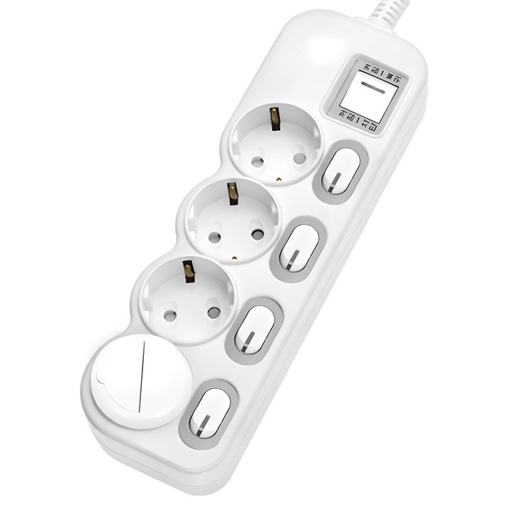 에코파워탭 LED 개별 과부하차단 멀티탭 4구 CSG40415  안전커버