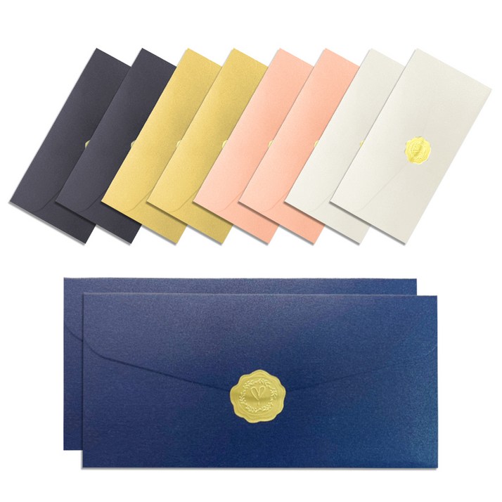 투코비 고급 펄 용돈 봉투 5종 x 2p + 골드 스티커 세트, 혼합색상, 1개