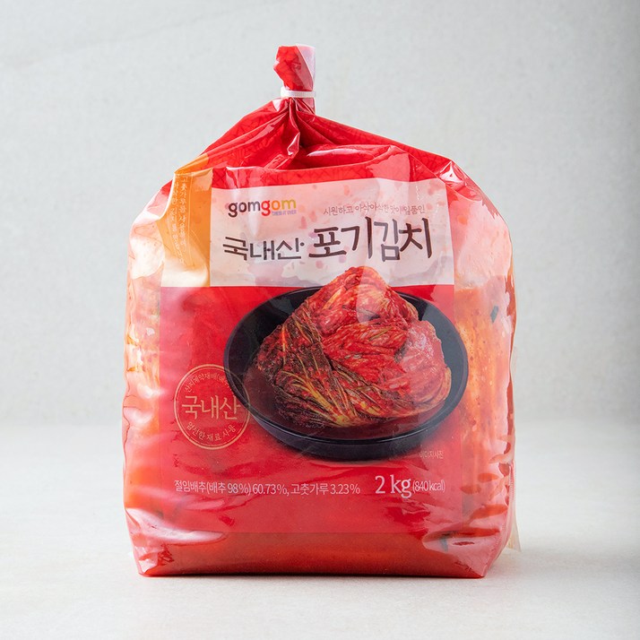 곰곰 국내산 포기 김치, 2kg, 1개 곰곰 국내산 포기 김치, 2kg, 1개