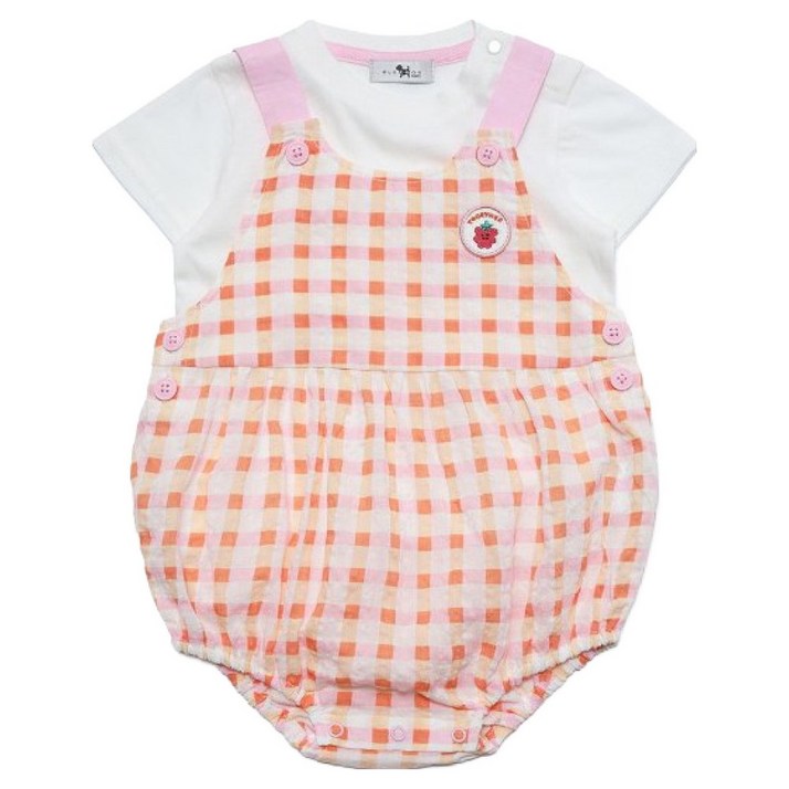 블루독베이비 유아용 체크 바디수트 세트