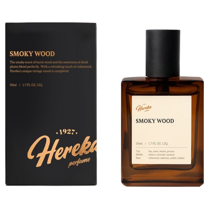 헤레카 남성용 스모키우드 퍼퓸 우디향, 1개, 50ml 헤레카 남성용 스모키우드 퍼퓸 우디향, 1개, 50ml