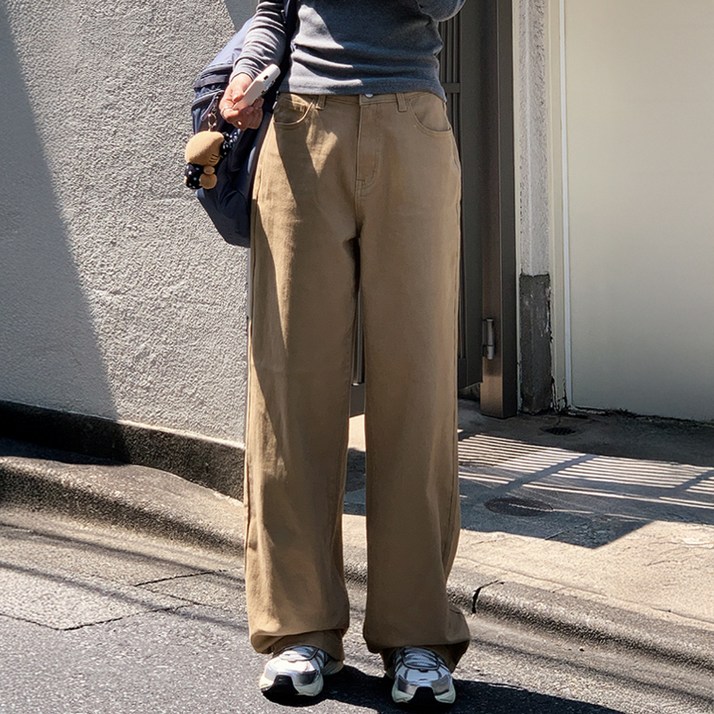 니썸 여성용 롱미들 기장 뉴올 시즌 코튼 와이드 팬츠