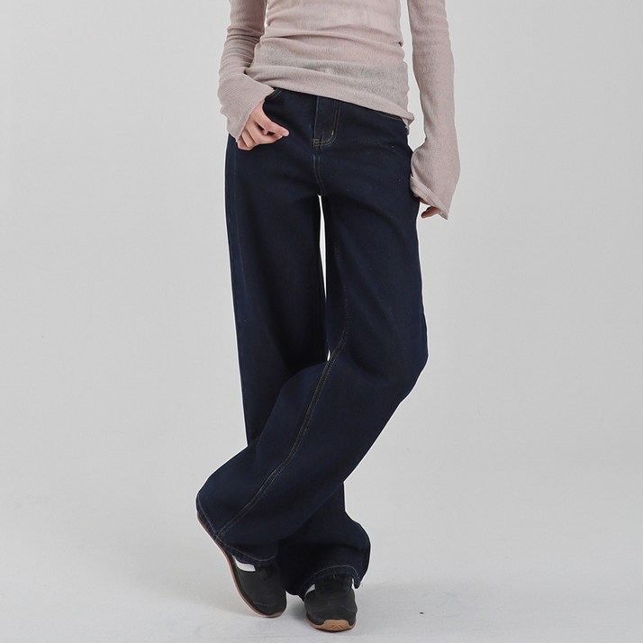 수비진 여성용 롱숏 기장 생지 일자핏 청바지 751