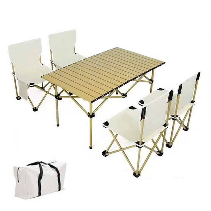 HAM 초경량 폴딩 캠핑 테이블 의자 세트 캠핑용품, 화이트세트
