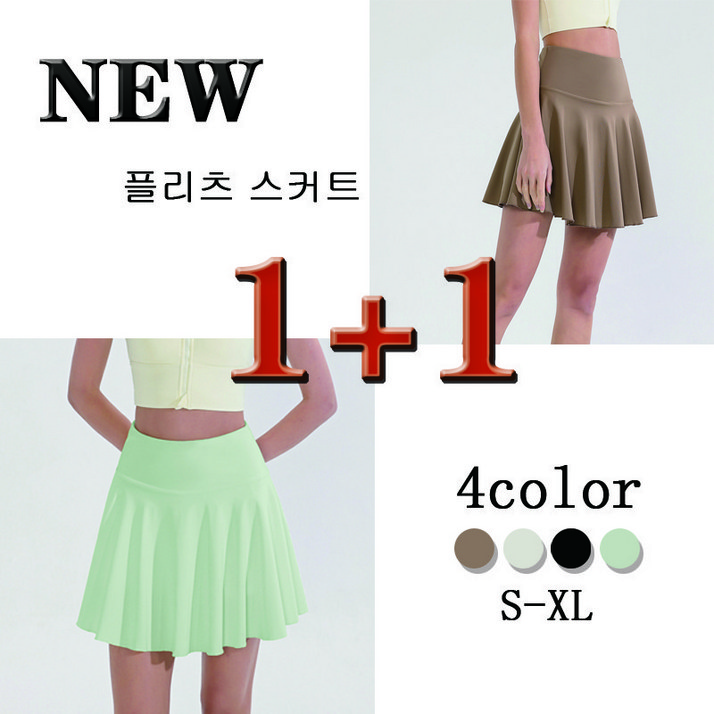 NEW 여름2P여자골프웨어테니스운동복플리츠 스커트배드민턴헬스스포츠