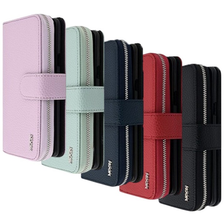 갤럭시S24 플러스 케이스 지갑 가죽 카드 수납 포켓 다이어리 플러스 더문 지퍼