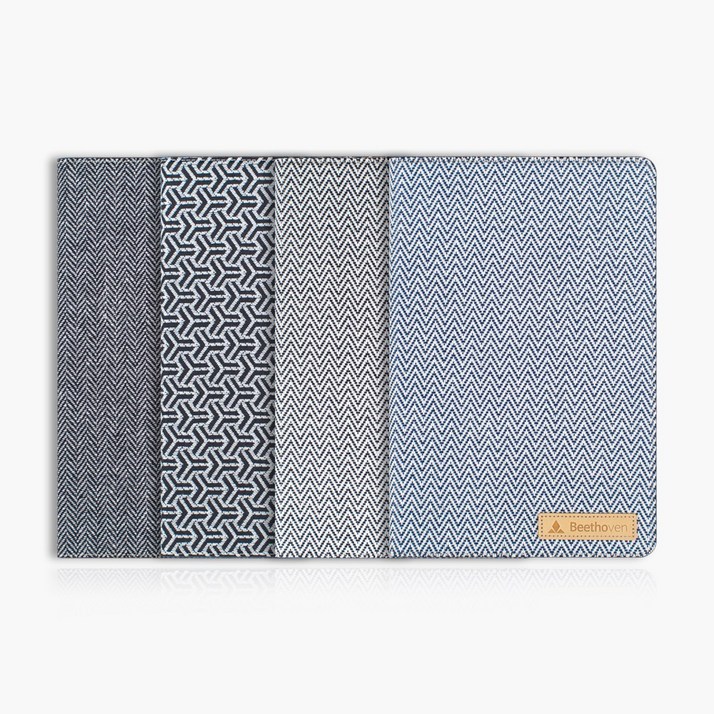 베토벤 갤럭시 탭A9 플러스 헤링본, 천연가죽 스탠딩 케이스, 03-헤링본 블랙