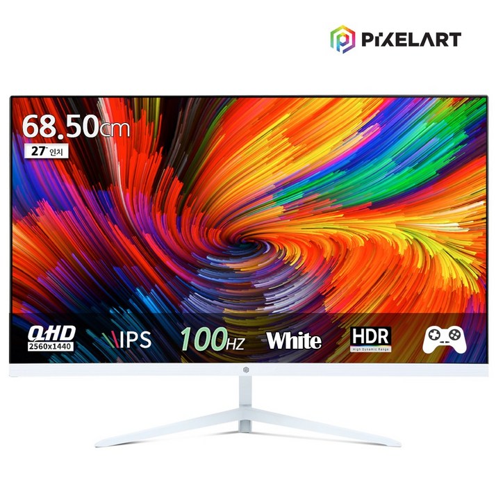 연말이벤트픽셀아트 PIXELART PAQ2710W 화이트 100Hz QHD IPS 27형 모니터 무결점, 68.58cm, PAQ2710W 연말이벤트픽셀아트 PIXELART PAQ2710W 화이트 100Hz QHD IPS 27형 모니터 무결점, 68.58cm, PAQ2710W