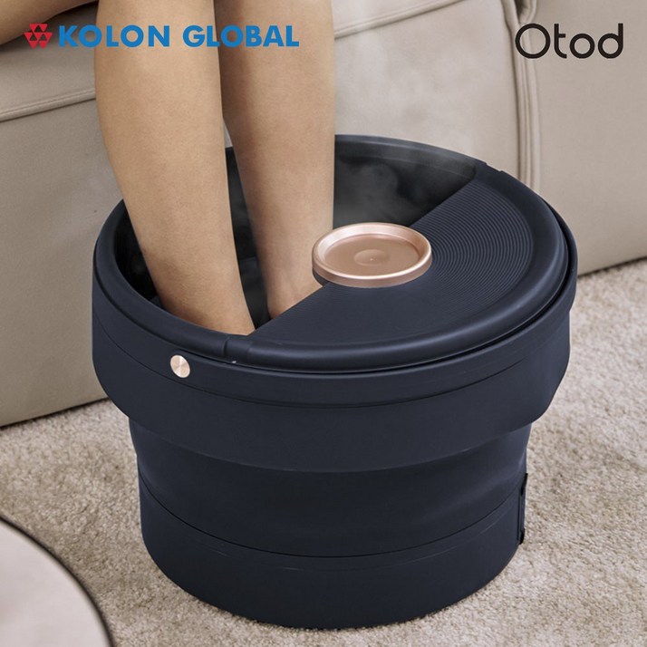 코오롱보증 26년형 신상 오토드 폴디오 족욕기 마사지 스파 습식 접이식 리모컨, 네이비