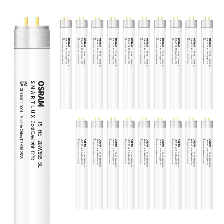 오스람 T5 형광등 1200mm HE 28W 865 SL, 주광색, 20개