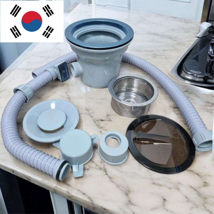 썬더스톰 국내산 주방 싱크대 배수구 교체 세트 대형 하수구 냄새제거 악취차단