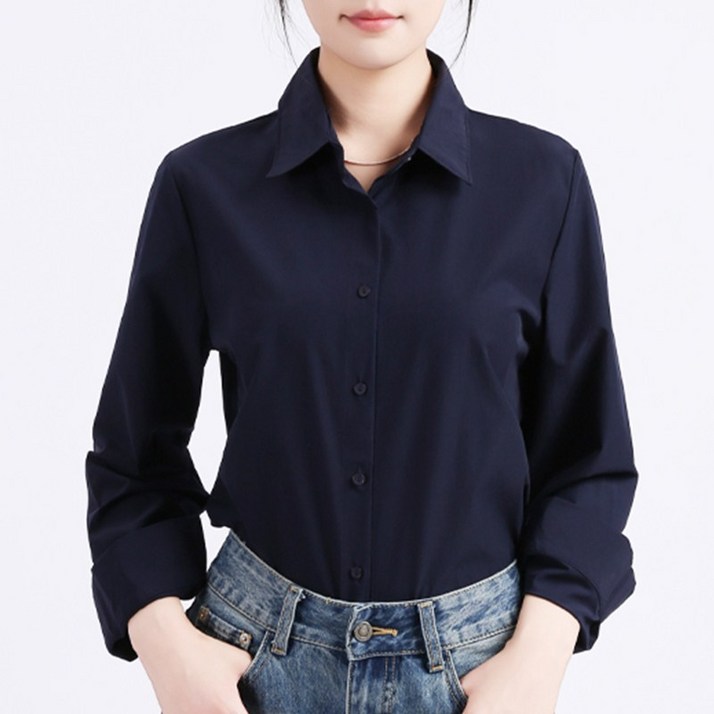 COMIRST 여성 스판 링클프리 카라 정장 긴팔 셔츠 블라우스 10컬러
