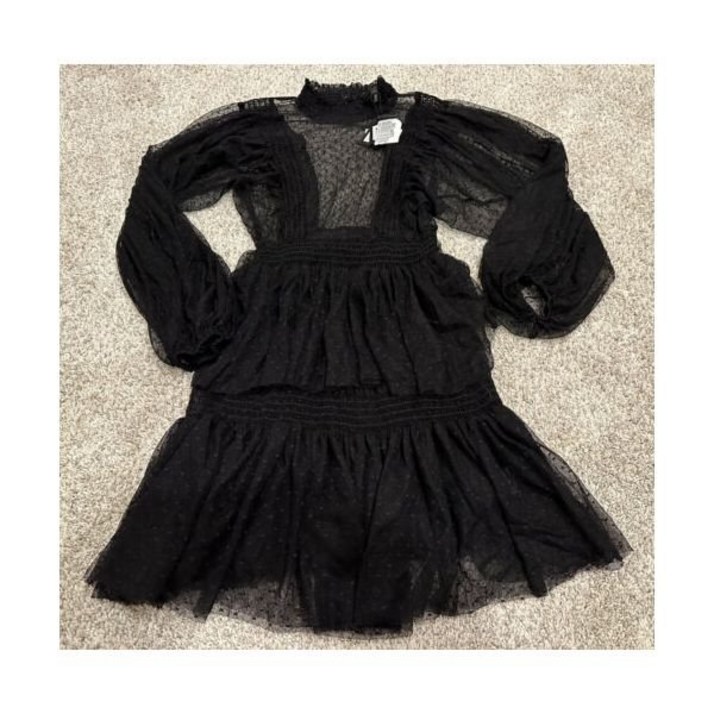 마쥬원피스 NEW Maje Ruleti Swiss Dot Mini Dress Black Size 2 $375 FREE Shipping 7135148352