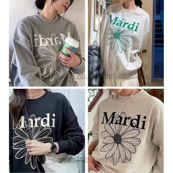 마르디메크르디 맨투맨꽃 플라워 스웻셔츠