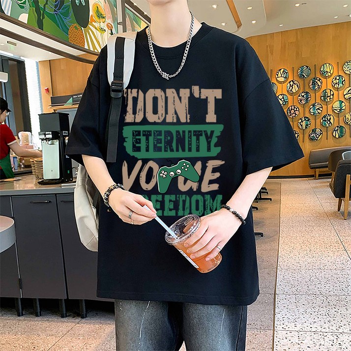 훌룰루 순면 남자 오버핏 프린팅 반팔티셔츠 패션 박스티 G3050