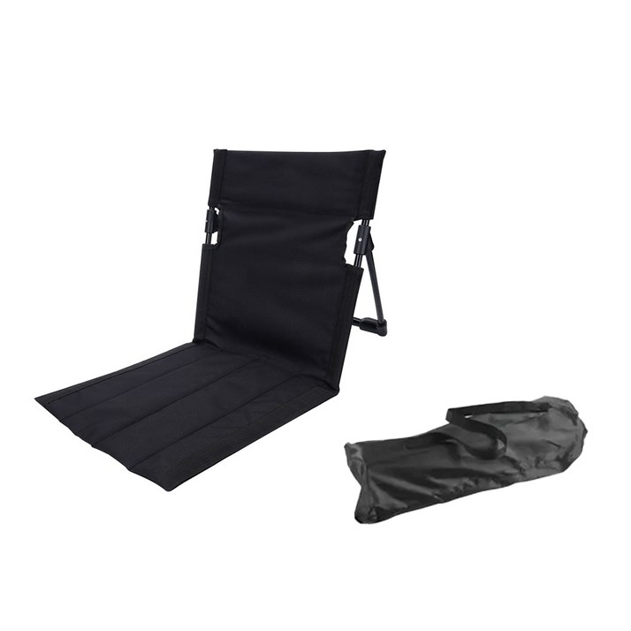 초경량 그라운드 체어 폴딩 캠핑 좌식의자 접이식 릴렉스체어 피크닉 페스티벌 차박 등받이, 블랙, 1개