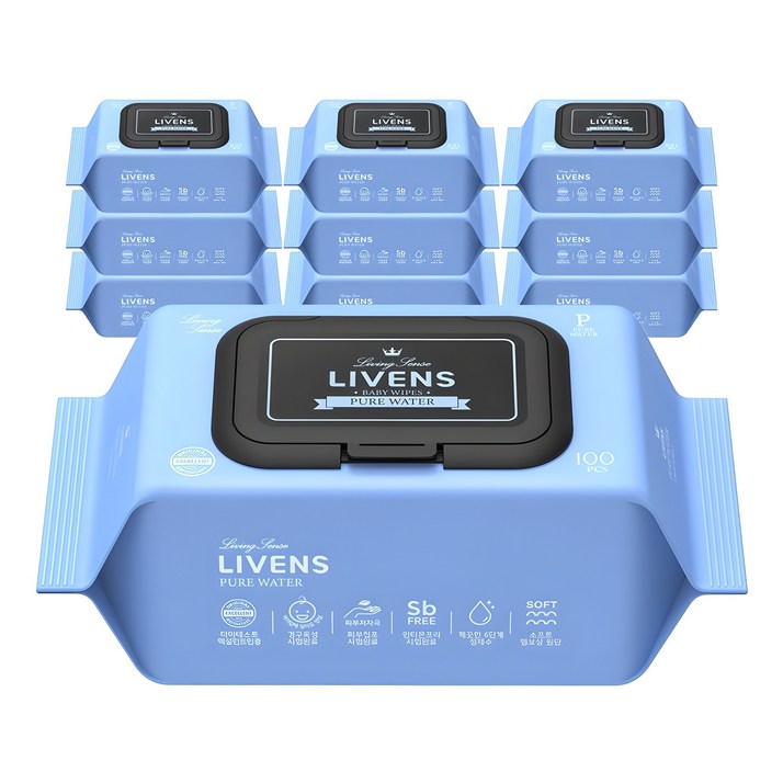 리벤스 퓨어워터 아기물티슈 엠보싱 캡형