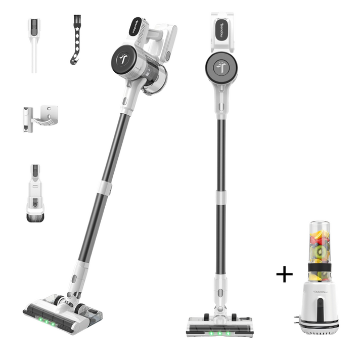 Teendow 마루형 브러시 무선청소기 300W BLDC V09 PRO 차이슨 스틱형 가성비 원룸 청소기물걸레 키트, 화이트