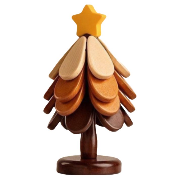가온라이프 예쁜원목 냄비받침 집들이선물 트리 냄비받침4겹 선물포장, 1개, 별모양