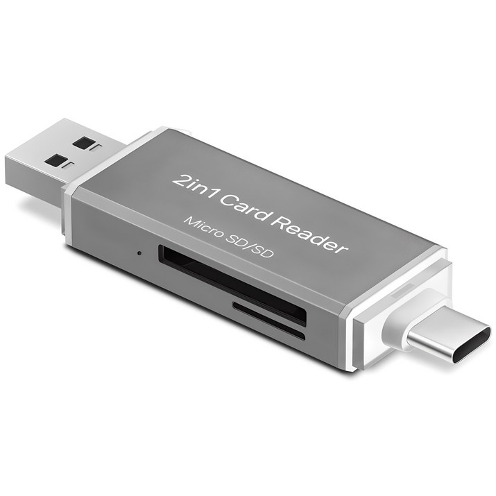 홈플래닛 C타입 USB 3.0 멀티 카드리더기 MSDSD, RDAC01, 그레이, 1개