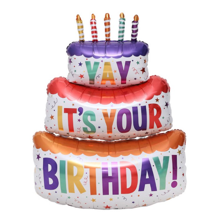케이크풍선 GRABO 스페셜딜리버리팩 초대형 생일케익 은박풍선 1.3m