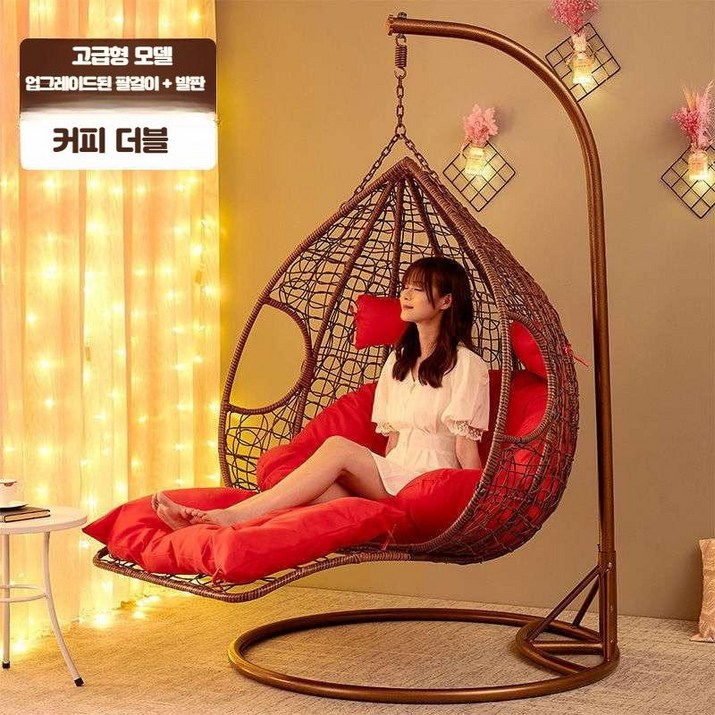 그네의자 해먹 테라스 야외 거실 사이드의자 휴식공간 해먹그네, 싱글 블랙 럭셔리 버전, 1개