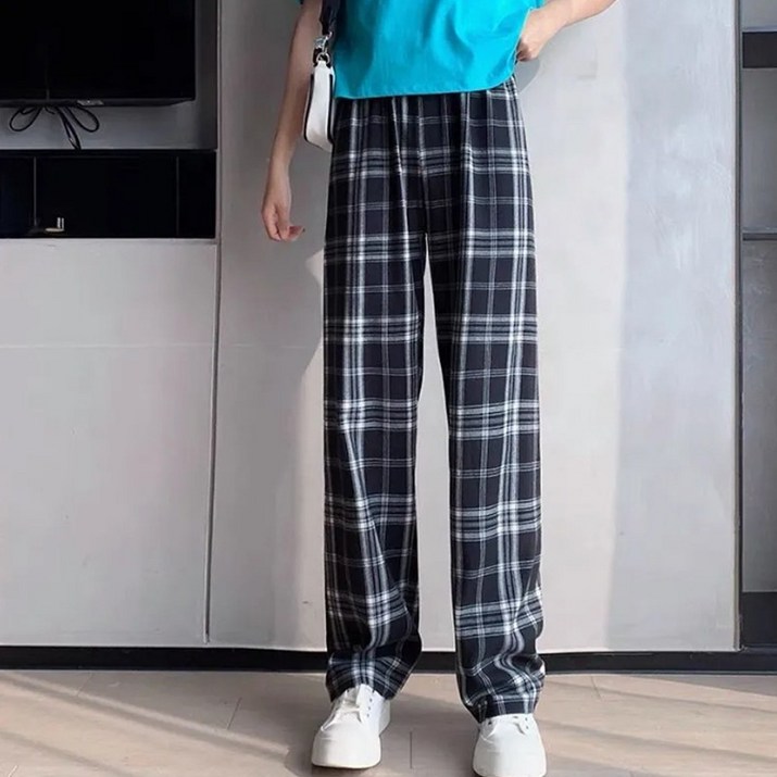 코마드 편한 체크 와이드팬츠 WPT013J
