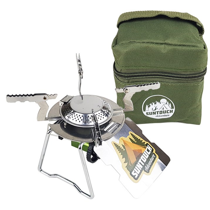 썬터치 고화력 접이식 캠핑버너 가스스토브 + 보관가방, 혼합색상, 1개