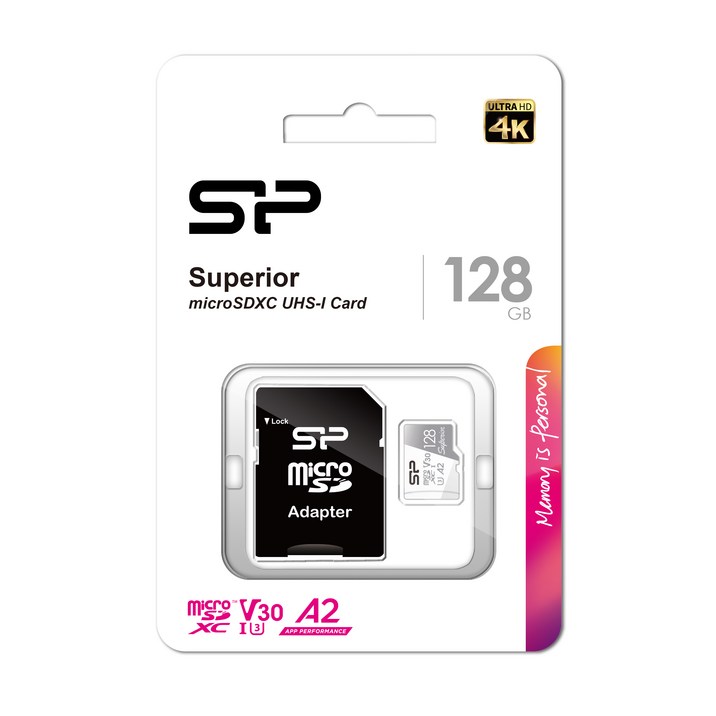 실리콘파워 micro SDXC Class10 Superior UHS-I 4K U3 A2 V30, 128GB 1421649324