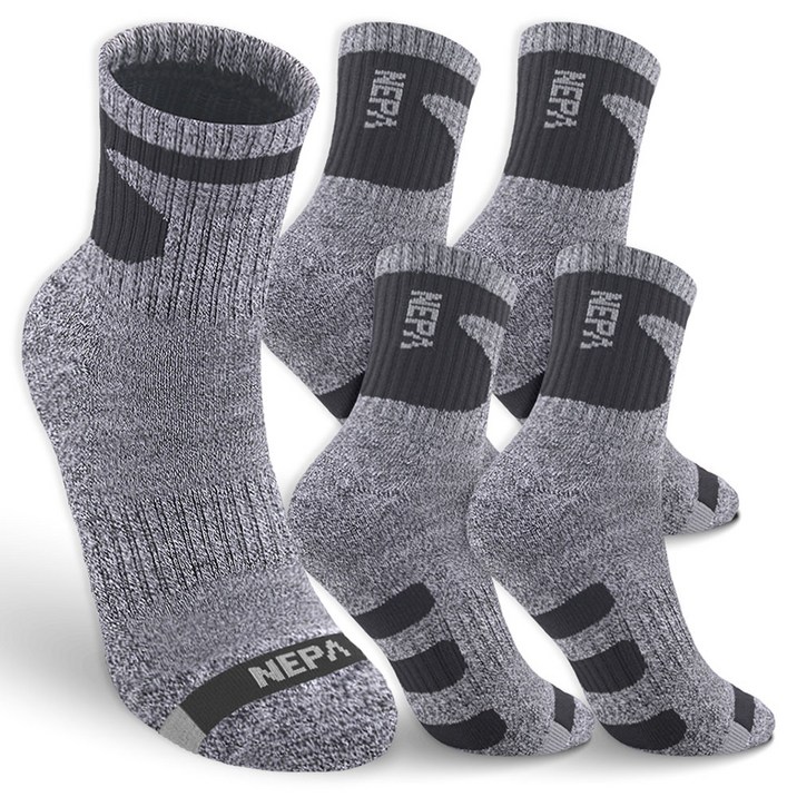 네파 남성용 쿠션 중목 양말 A타입 5족 세트