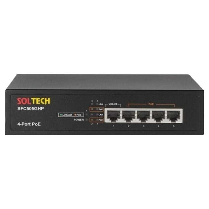 SOLTECH V2 스위치 1Gbps TP 5포트 PoE 4포트, SFC505GHP, 1개