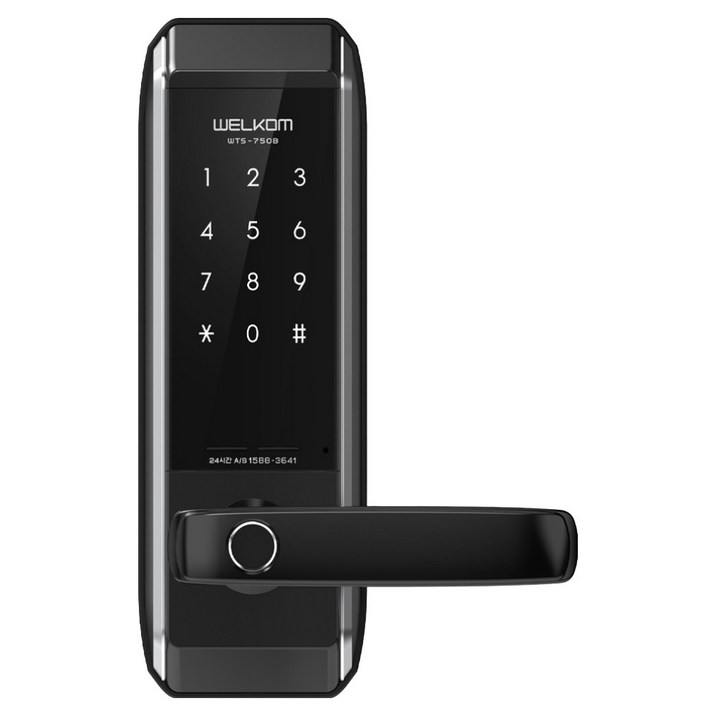 솔리티 웰콤 무타공 지문인식 도어락, WTS-750B, 방문설치