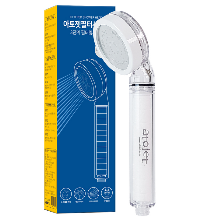 아토젯 필터 샤워기, 1개, 혼합색상