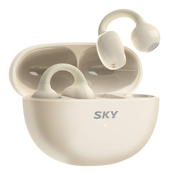 스카이 핏 클립 블루투스 6.0 귀찌 오픈형 무선 이어폰, IM-C1, 베이지