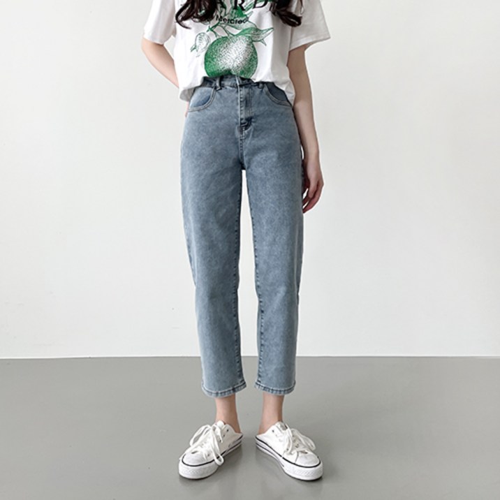 잘빠진 여성용 숏/베이직/롱 기장별 보이핏 스판 데님 팬츠