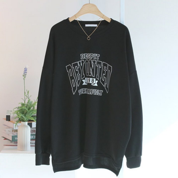 에스제이룩 여성용 비티박스 오버핏 빅사이즈 맨투맨티셔츠