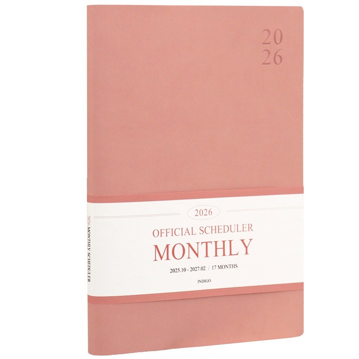 인디고 2026 오피셜 A4 날짜형 빅 먼슬리 스케줄러 월간 플래너 업무용 다이어리