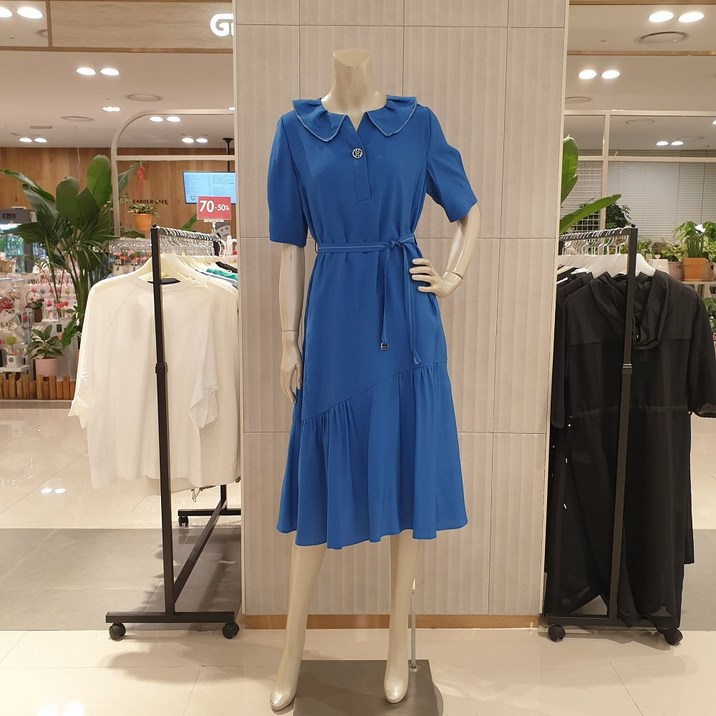 조이너스 여름 카라넥 벨티드 플레어 원피스 JADU5WOP270 대전유성NC