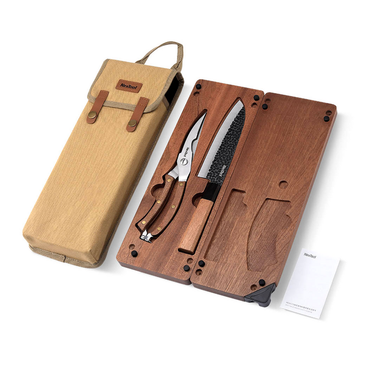 샤오미 넥스툴 다용도 캠핑 IGT 호환 플레이팅 조리 우드 도구 칼 도마 세트